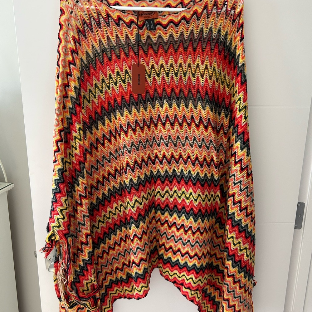 Missoni Zigzag Knit Sweater in Red, Yellow, Black, Green